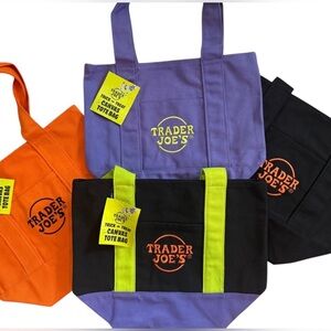 Trader Joes Mini Halloween Tote Bags 4 pack Bundle NWT RARE FIND LIMITED EDITION